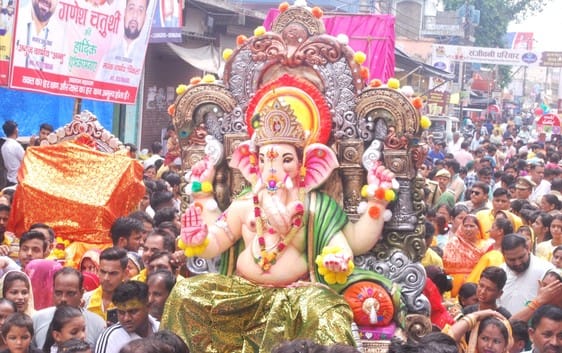 Ganpati decorated with shells was the attraction, one tableau was better than the other