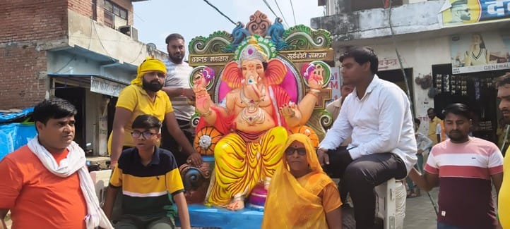 Ganapati was seated in the pandals, Bappa Morya resounded