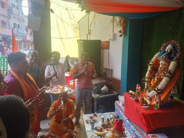 Ganpati Bappa is seated in the pandals, Ganeshotsav is celebrated in cities and rural areas
