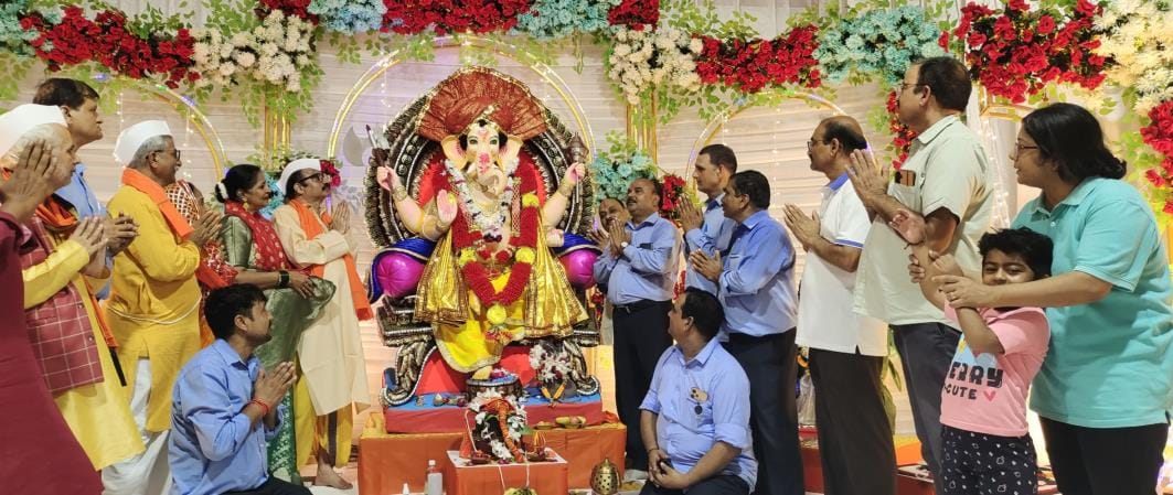 Ganapati was seated in the Puja Pandals, cheers were heard