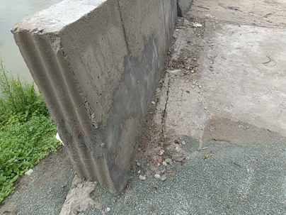 Cracks appear in the up and down lanes of the Kalkaliya bridge constructed at a cost of Rs 2.39 crore