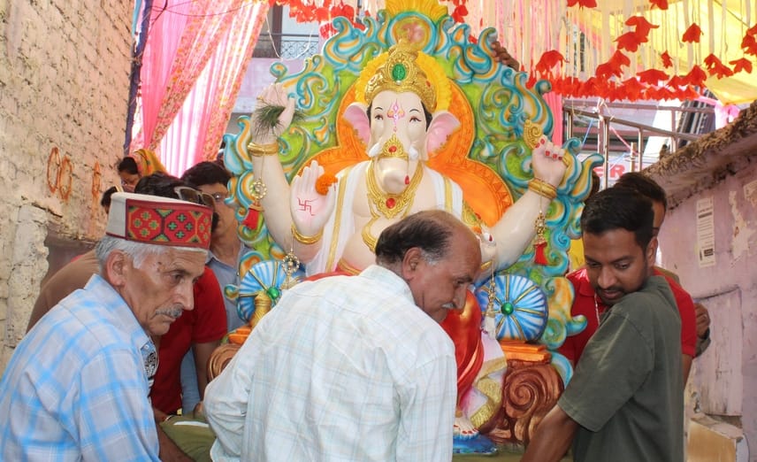 Ganesh idol installed in Hanuman temple