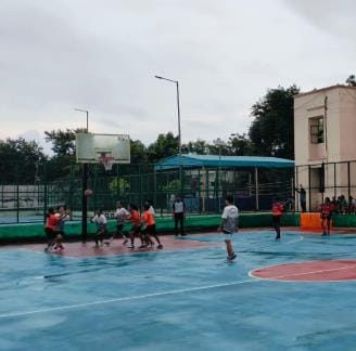 Women players sweated it out to win the basketball match