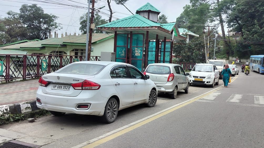 Drivers are fearless, parking their vehicles near the warning board