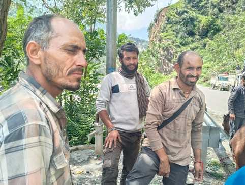 The bridges were washed away in Dunali and Dhanchau, they had to climb eight km again