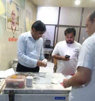 Raid on Paneer shops, five samples collected from three shops