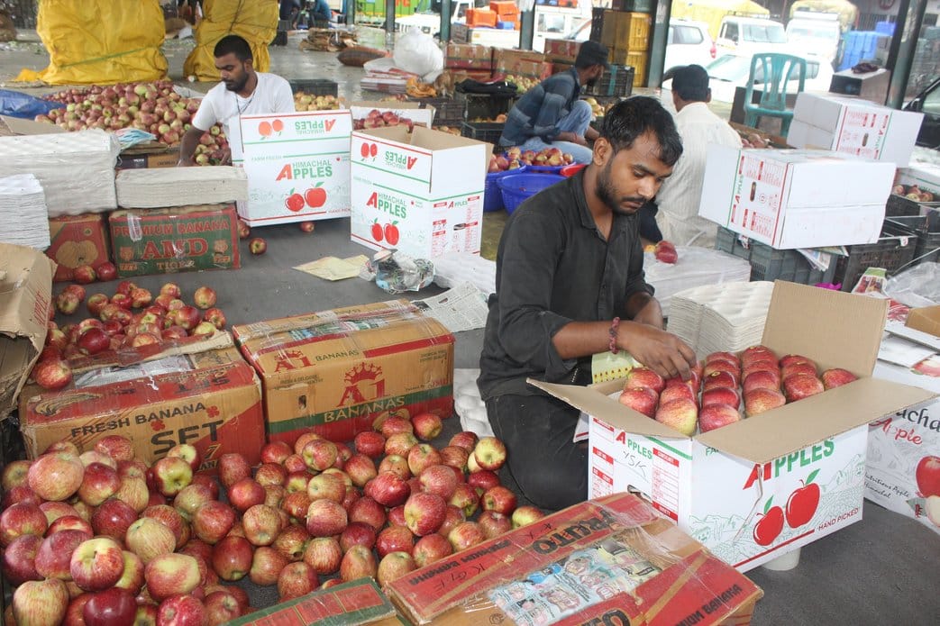 Apples sold at Rs 50 per kg in Bhuntar vegetable market