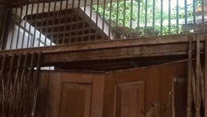 The roof of the police post collapsed due to rain