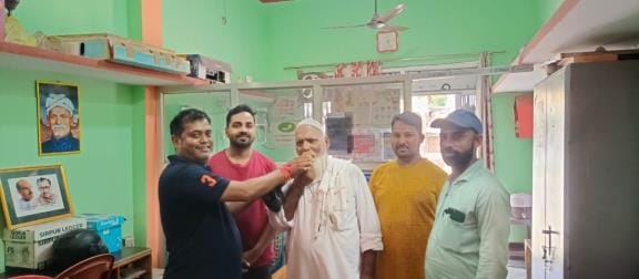 People distributed sweets when the overbridge was approved in Maghar
