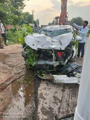 Two bikes were hit by an uncontrolled car on the four-lane road, a young man died