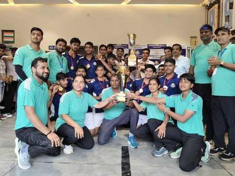 Renaissance School won the volleyball tournament and captured the trophy