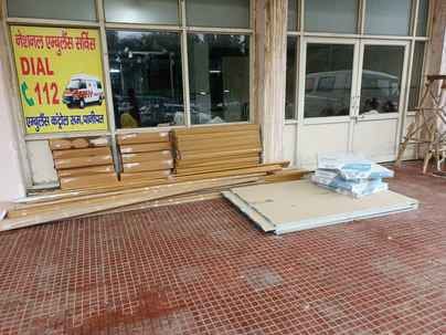 Material arrived to install ICU ceiling fall