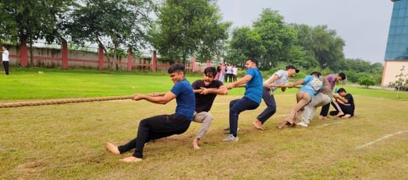 Showed strength in tug of war, 100 meter race and plank exercise