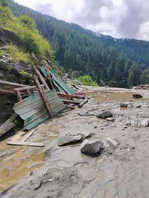 Heavy destruction due to cloudburst in Churah, culverts and gharats washed away