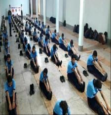 Cadets performed Surya Namaskar and Pranayam in the yoga session