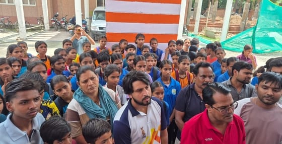 Officers and coaches reached the Collectorate to protest against the unsafe environment