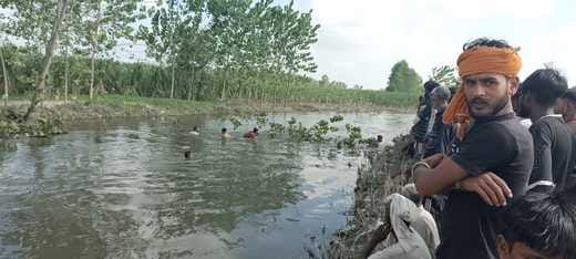 A laborer drowned in a pool built in the Hindon river after slipping