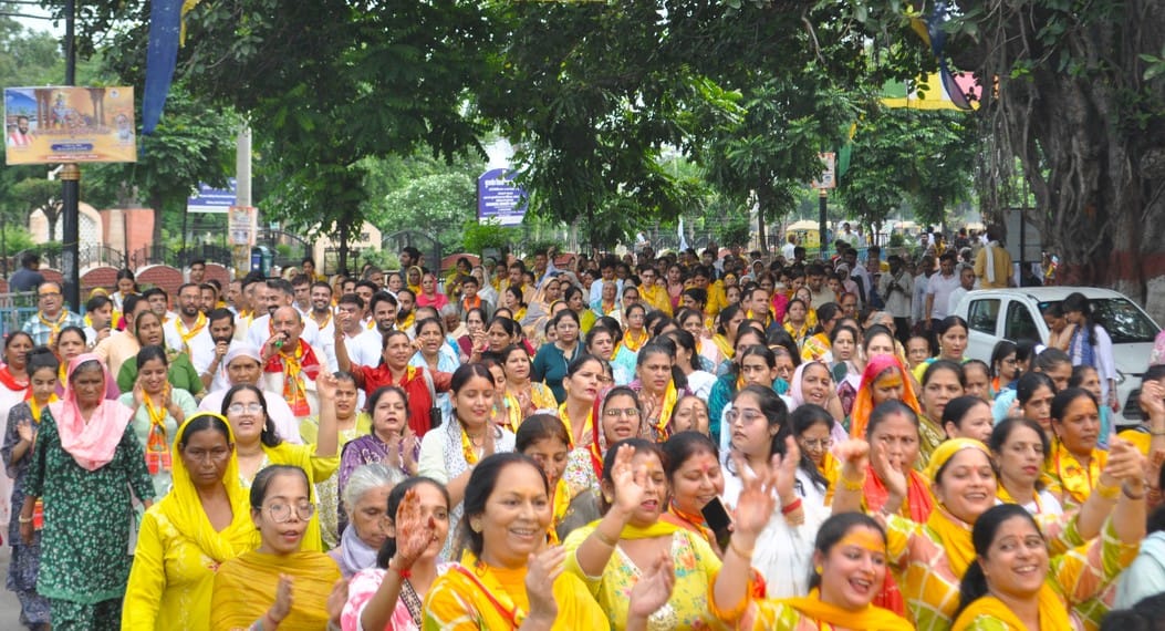 A grand procession was taken out on the eve of Radha Ashtami