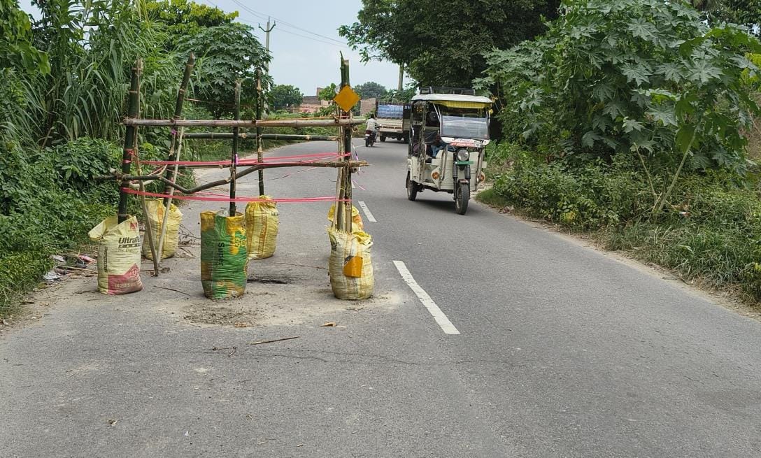 Pothole in the road, department did a formality