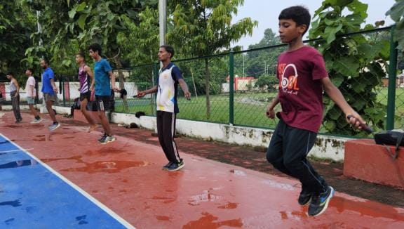 Sachin and Preeti won the rope jumping competition
