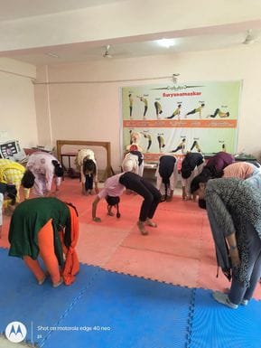 Sports day celebrated with yoga, pranayam and subtle yoga