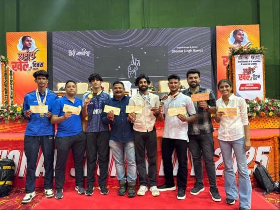 Head constable Manish honored on sports day