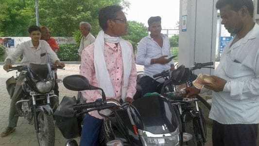 I got petrol without wearing a helmet