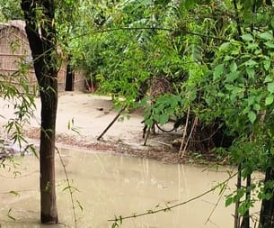 Erosion intensified, 17 houses surrounded by flood water