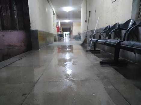 Problem: The hospital got damp due to rain, water is dripping