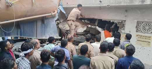 High speed vehicle loaded with cement rammed into a house, driver injured
