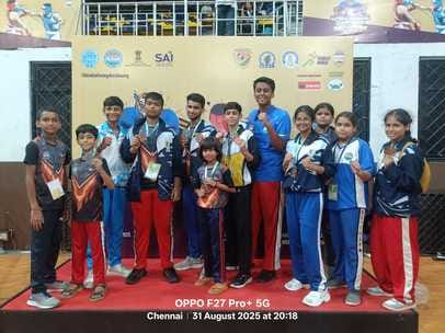 Meerut players showed their strength in kick boxing competition