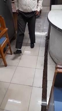 Municipal Corporation's roof leaked due to rain, filled with water