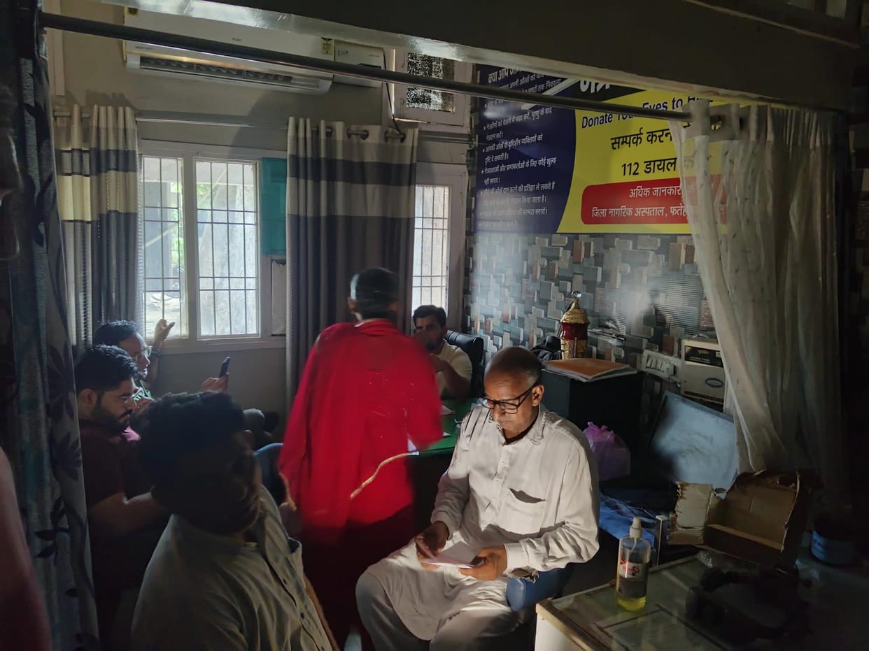 Civil Hospital: Water from the rain got into the electricity panel, and patients were examined using the light of mobile torches when the lights went out.