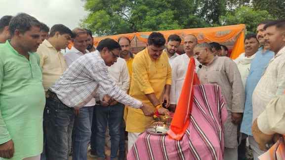 Foundation stone of community building laid at a cost of 65 lakhs
