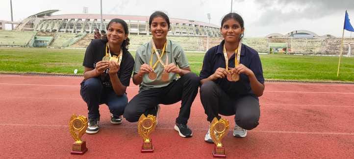 Three girl students won gold medals in CBSE Athletics