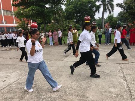 Pinky got first place and Neha was second in the Matka race
