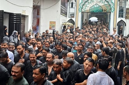 A procession of Amari took place in the city, black flags were taken down from the azakhanas