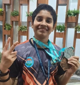 Aayam won bronze medal in national kick boxing championship