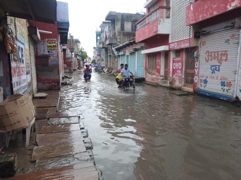 Disasterous rain...water entered homes and shops