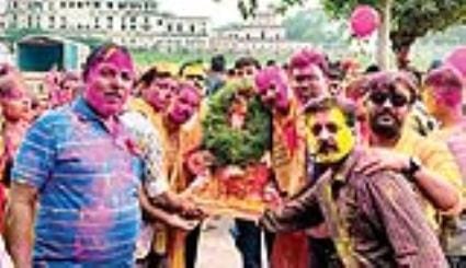 Immersion procession taken out at the end of Ganeshotsav