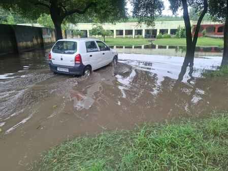 Rain water filled in village schools