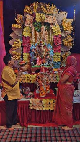 Ganpati Bappa Morya echoed throughout the district, immersion was done with enthusiasm