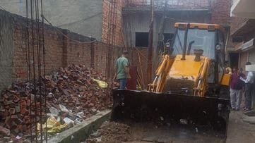 Construction material spread on the road was removed