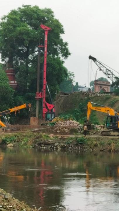 Construction of new concrete bridge gained momentum, work started at the other end
