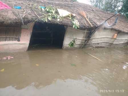 Sharda's water level increased, two dozen villages of Nighasan submerged