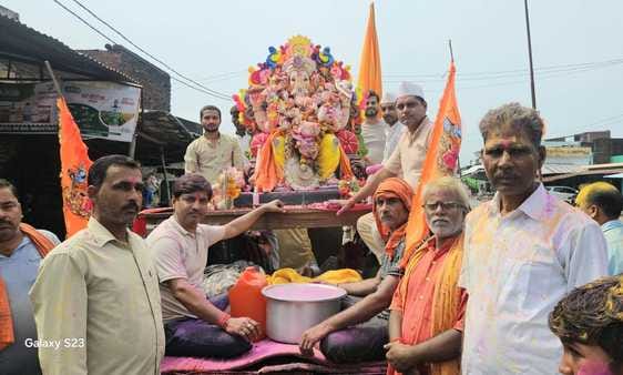 Shri Ganesh idol immersion processions were carried out with devotion