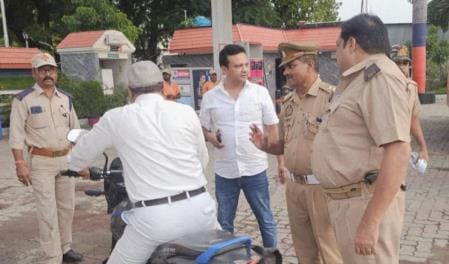 Petrol was not given for not wearing helmet