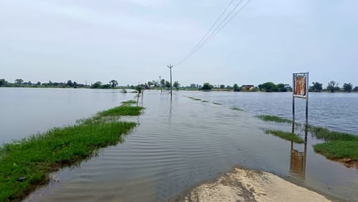 Rainwater filled over 3400 acres in 13 villages in the area