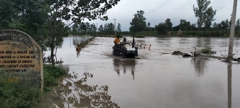 100 acres of crops of fourteen villages were damaged