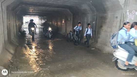 Villagers are facing problems due to waterlogging in the railway underpass